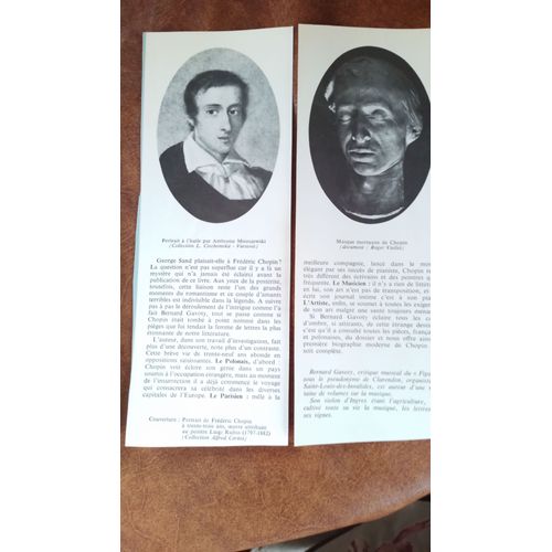 Frédéric Chopin (1810-1849) Compositeur Romantique Polonais Et Français Biographie Par Bernard Gavoty (1908-1981) Organiste Et Musicologue Editions Bernard Grasset Fasquelle 1974