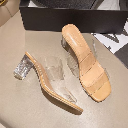 Chaussures Sandales Carrées Talons Hauts Transparents Pour Femmesescarpins Hauts Transparentschaussures En Msi Buty Damskiepantoufles D'étémariage