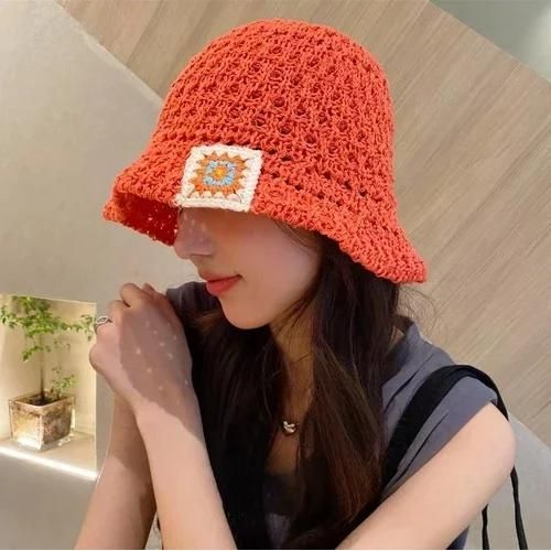 Ins-Chapeau De Paille E27 Pour Femme,Pare-Soleil De Voyage En Plein Air,Creux,Mignon,Fleur Tissée,Printemps Et Été,2032