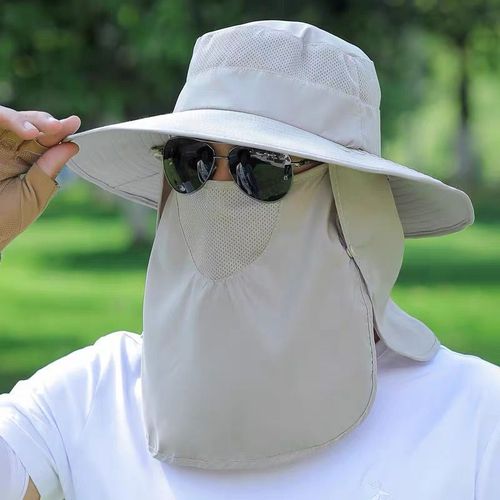 Chapeau De Pêche Pour Homme,Protection Solaire,Extérieur,Large Bord,Perfecmesh,Visage,Cou,Rabat,Couverture,Sangle Coupe-Vent