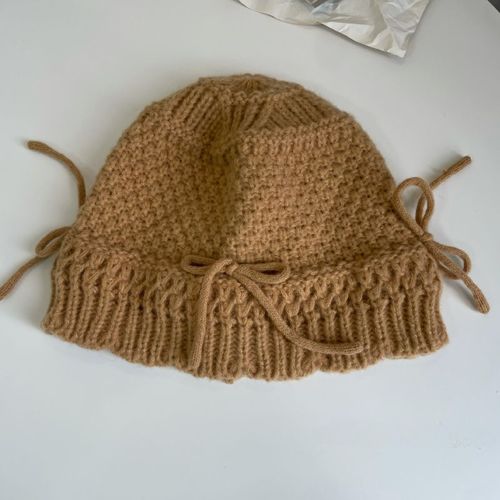 Chapeaux Décontractés Avec N?Ud Décoratif Pour Femmes,Casquettes E27 Mignonnes,Version Coréenne,Document Solide,Polyvalent Et Chaud,Automne Et Hiver