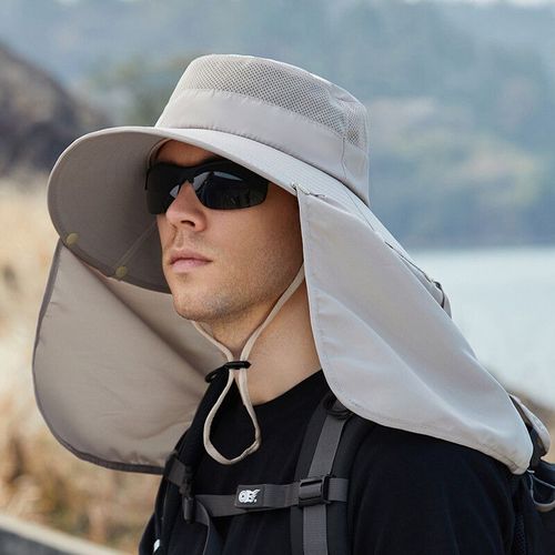 Chapeaux De Soleil D'été Pour Hommes,Double Couche,Protection Uv,Pêche,Chasse,Casquette D'extérieur,Randonnée,Camping,Visière