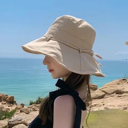 Chapeaux De Soleil En Coton Doux Pour Femmes,N?Uds De Documents Solides,Casquettes Anderde Plage,Chapeaux De Pêcheur À Large Bord,Été,E27
