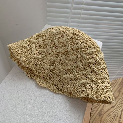 Chapeaux En Paille Creuse Tissée E27 Pour Femme,Pare-Soleil De Voyage,Casquette De Pêcheur Pour Dame,Ander,Bassin D'extérieur,Printemps Et Été