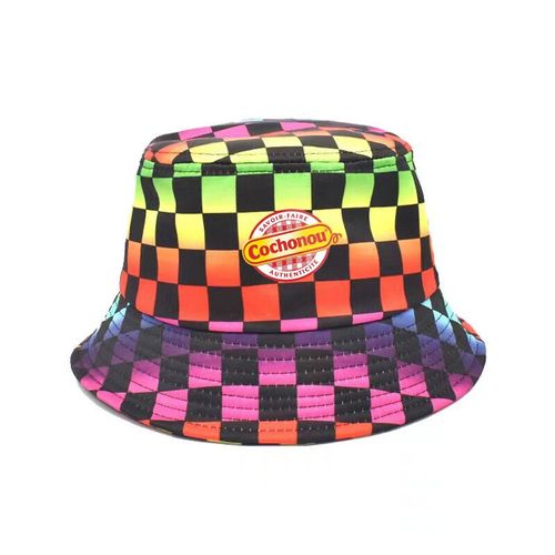 Topi Bob Cochonou Kotak-Kotak Merah Ctalk K Wanita,Topi Ember Musim Panas Dewasa Instantanal Katun Reopédic Bel Luar Ruangan Grosir