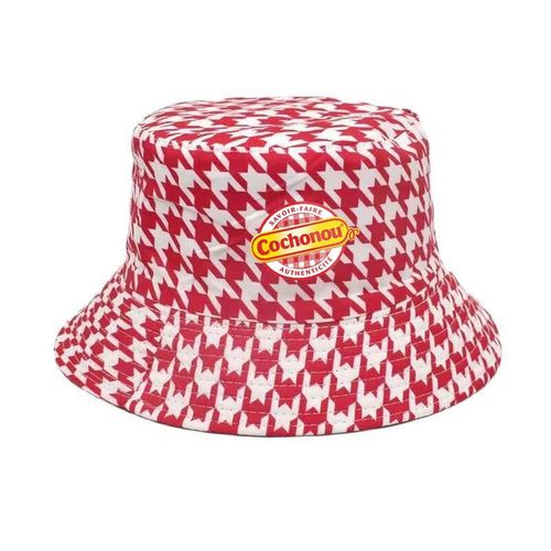 Topi Bob Cochonou Kotak-Kotak Merah Ctalk K Wanita,Topi Ember Musim Panas Dewasa Instantanal Katun Reopédic Bel Luar Ruangan Grosir