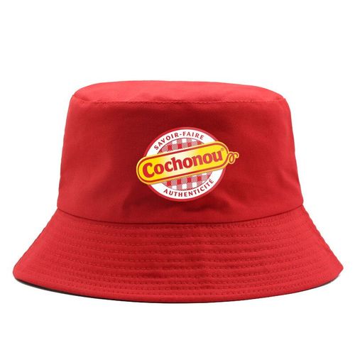 Topi Bob Cochonou Kotak-Kotak Merah Ctalk K Wanita,Topi Ember Musim Panas Dewasa Instantanal Katun Reopédic Bel Luar Ruangan Grosir