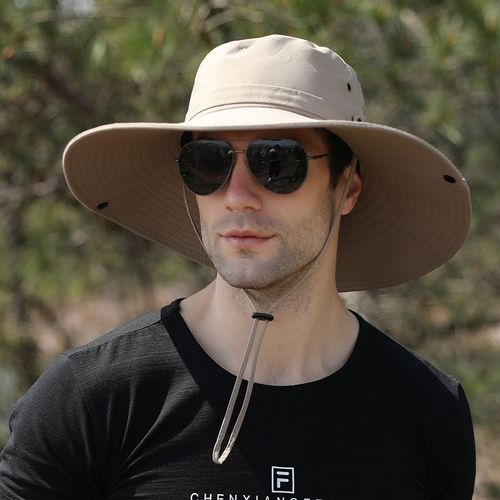 Chapeau Pare-Soleil À Grand Bord Pour Homme,Couvre-Visage,Pêche,Décontracté,Respirant,Extérieur,12cm,7/2018