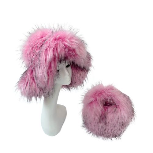 Chapeau De Seau Imitation Fourrure De Raton Laveur Pour Femme,Surdimensionné,Chaud,Épaissi,Hiver,Y2k,2006