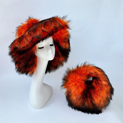 Chapeau De Seau Imitation Fourrure De Raton Laveur Pour Femme,Surdimensionné,Chaud,Épaissi,Hiver,Y2k,2006