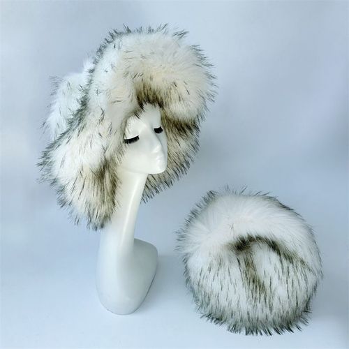 Chapeau De Seau Imitation Fourrure De Raton Laveur Pour Femme,Surdimensionné,Chaud,Épaissi,Hiver,Y2k,2006