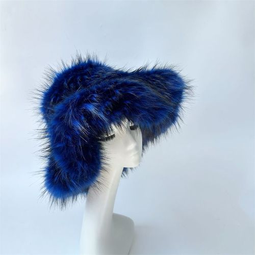 Chapeau De Seau Imitation Fourrure De Raton Laveur Pour Femme,Surdimensionné,Chaud,Épaissi,Hiver,Y2k,2006