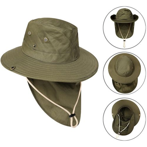Chapeau D'été Avec Châle Pour Homme,Protection Du Visage Et Du Cou,Respirant,Extérieur,Randonnée,Camping,Pêche,Rabat,Anti-Uv,Casquette Solaire,E27