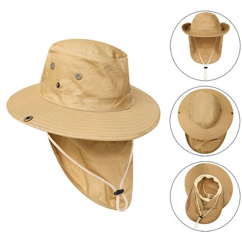 Chapeau D'été Avec Châle Pour Homme,Protection Du Visage Et Du Cou,Respirant,Extérieur,Randonnée,Camping,Pêche,Rabat,Anti-Uv,Casquette Solaire,E27