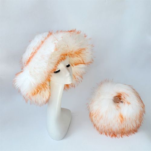 Chapeau De Seau Imitation Fourrure De Raton Laveur Pour Femme,Surdimensionné,Chaud,Épaissi,Hiver,Y2k,2006