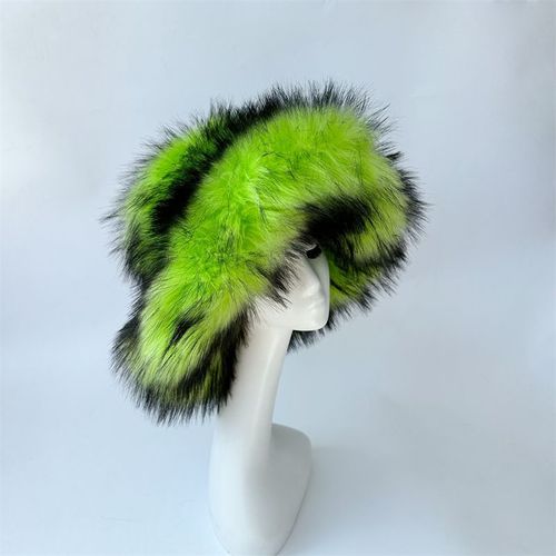 Chapeau De Seau Imitation Fourrure De Raton Laveur Pour Femme,Surdimensionné,Chaud,Épaissi,Hiver,Y2k,2006