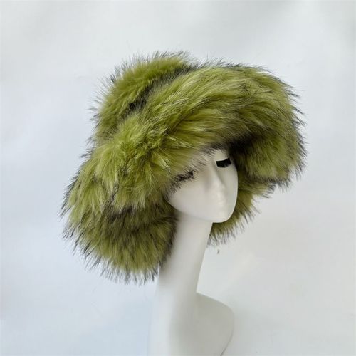 Chapeau De Seau Imitation Fourrure De Raton Laveur Pour Femme,Surdimensionné,Chaud,Épaissi,Hiver,Y2k,2006