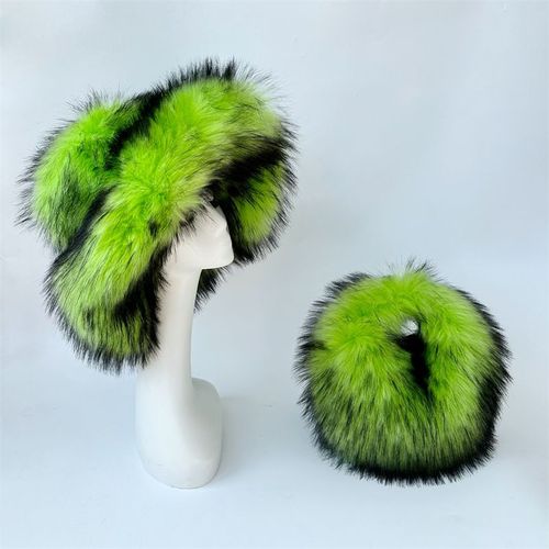Chapeau De Seau Imitation Fourrure De Raton Laveur Pour Femme,Surdimensionné,Chaud,Épaissi,Hiver,Y2k,2006