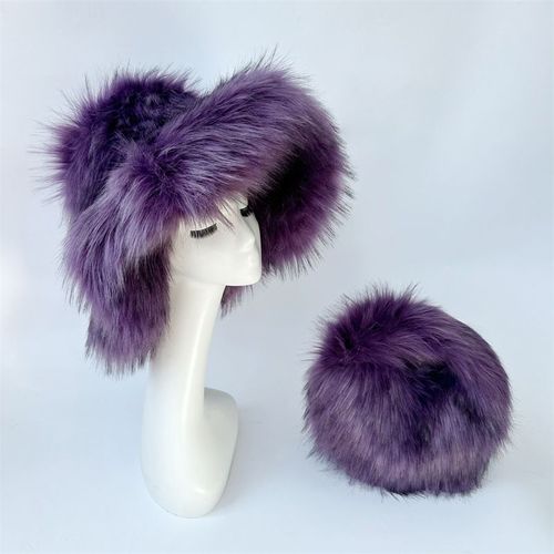 Chapeau De Seau Imitation Fourrure De Raton Laveur Pour Femme,Surdimensionné,Chaud,Épaissi,Hiver,Y2k,2006