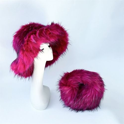 Chapeau De Seau Imitation Fourrure De Raton Laveur Pour Femme,Surdimensionné,Chaud,Épaissi,Hiver,Y2k,2006