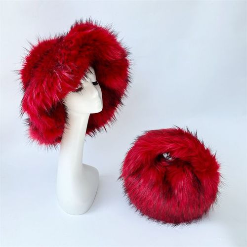 Chapeau De Seau Imitation Fourrure De Raton Laveur Pour Femme,Surdimensionné,Chaud,Épaissi,Hiver,Y2k,2006