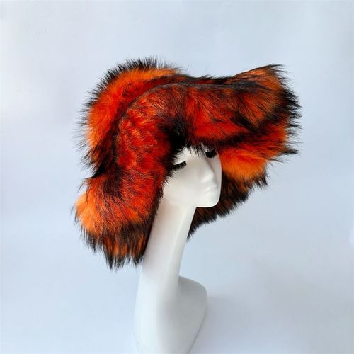Chapeau De Seau Imitation Fourrure De Raton Laveur Pour Femme,Surdimensionné,Chaud,Épaissi,Hiver,Y2k,2006
