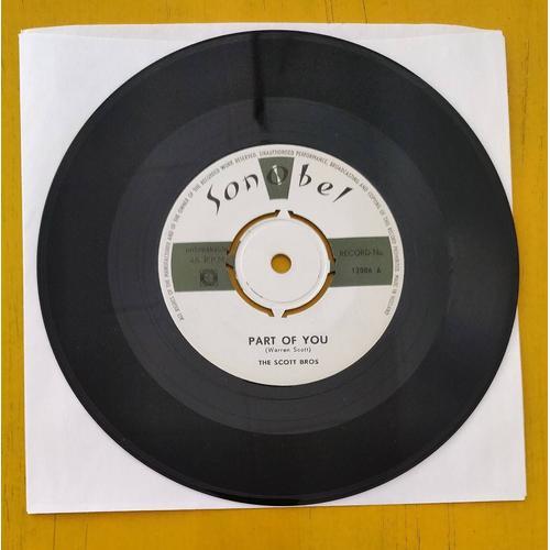 The Scott Bros * Part Of You / Kingdom Of Love *  45 Trs. Belgique 1959, Doo Wop.