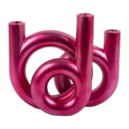 Bougeoir Ring H20cm - Present Time - Rose -