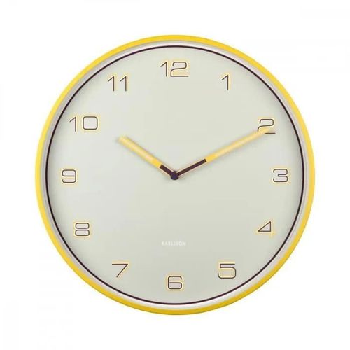 Horloge Lined Numbers D40cm - Present Time - Jaune -