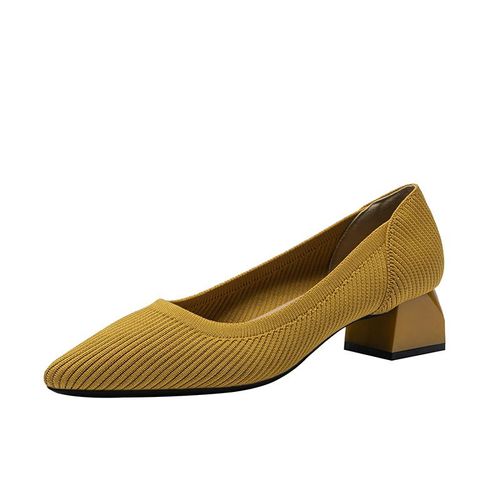 Escarpins Tricotés Extensibles Pour Femmes,Chaussures À Talons Hauts Épais,Bout Pointu,Ald On Tasons,Grande Taille 43,Printemps Et Automne