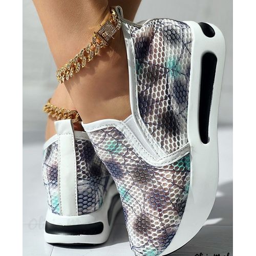 Chaussures Baskets En Maille Brodée Florale Pour Femmechaussures Talons Confortables Et Décontractées