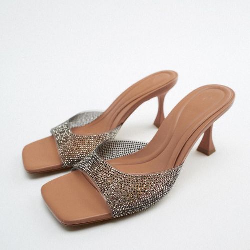 Chaussures Escarpins Transparents En Strass Pour Femmechaussures De Mariagesandales Talons Hautssexyixprintempsté