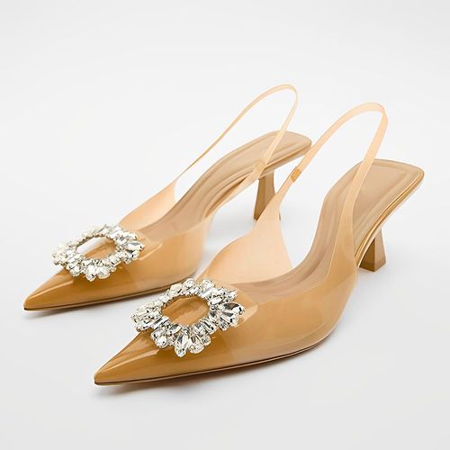 Chaussures Escarpins Transparents En Strass Pour Femmechaussures De Mariagesandales Talons Hautssexyixprintempsté
