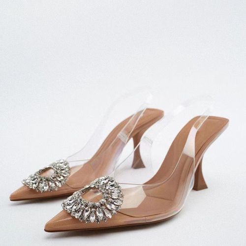 Chaussures Trafsandales Talons Hauts Pointus Pour Femmeescarpins La Modedécoration De Perleschaussureslégantesété