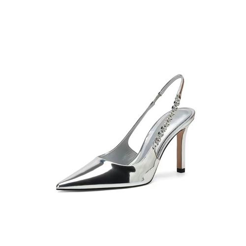 Chaussures Escarpins Argentés Brillants Talons Hauts Pour Femmessandales En Cristal Métalliquechaussures Pointues Parkerchaussures Talons Aiguillesrobe De Soirée