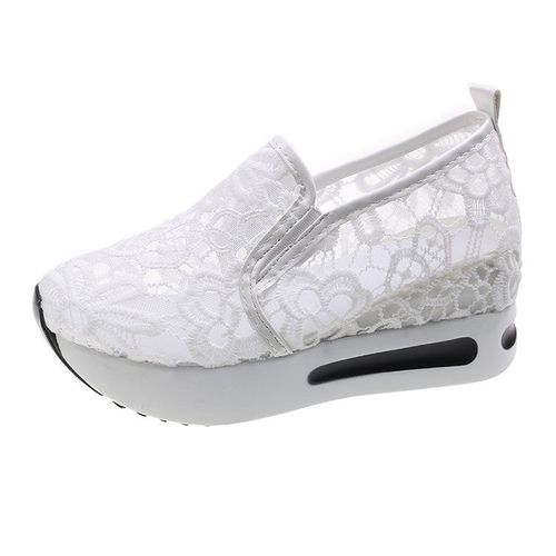 Chaussures Chaussures De Sport Plateforme Plate En Dentelle Pour Femmesbaskets En Maille Respirantesandales Décontractéescourse Piedplagechaussures De Danse Basculeété