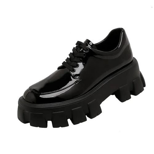 Chaussures Chaussures En Cuir Style Britannique Pour Femmesmocassins Lacetsrehaussés Et Semellepaisseprintemps Et Automne