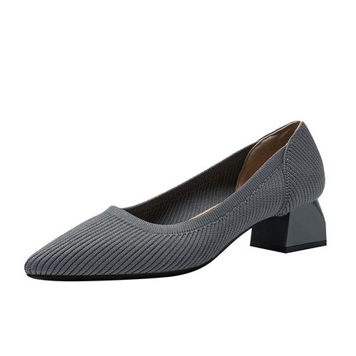 Escarpins Tricotés Extensibles Pour Femmes,Chaussures À Talons Hauts Épais,Bout Pointu,Ald On Tasons,Grande Taille 43,Printemps Et Automne