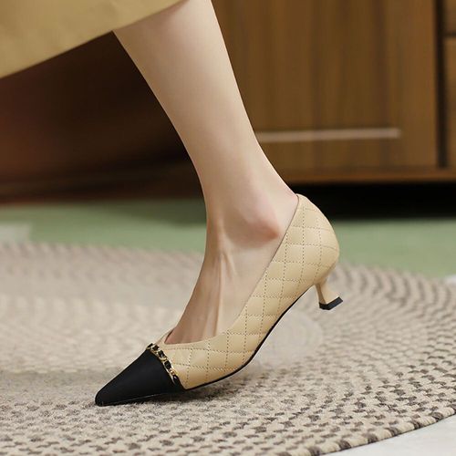 Chaussures Escarpins Talons Fins Et Souples De Couleurs Mélangées Pour Femmechaussures De Styliste De Marque De Luxeà La Mode