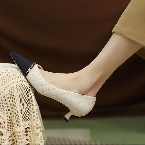 Chaussures Escarpins Talons Fins Et Souples De Couleurs Mélangées Pour Femmechaussures De Styliste De Marque De Luxeà La Mode