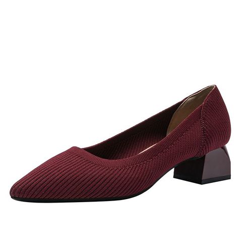 Escarpins Tricotés Extensibles Pour Femmes,Chaussures À Talons Hauts Épais,Bout Pointu,Ald On Tasons,Grande Taille 43,Printemps Et Automne