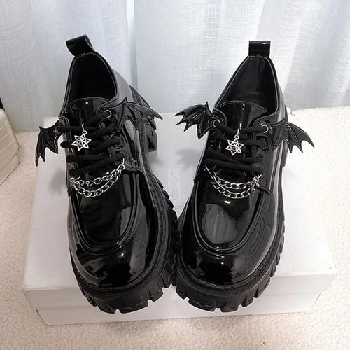 Chaussures Chaussures Plateforme En Métal Pour Femmesconception D'aile Gothique Lolitaescarpins En Cuir De Style Collègechaussure D'uniforme Scolaire