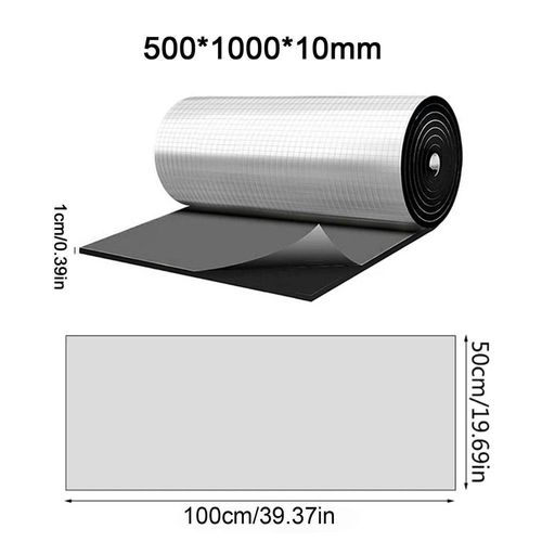Isolation Phonique Insonorisante Pour Capot De Voiture,Pare-Feu Moteur,Feuille D'aluminium Autocollante,Polymères Thermiques,Insonorisant,50x100cm,5mm,10mm,15mm,20mm - Type 10mm