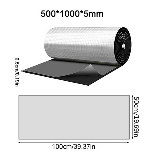 Isolation Phonique Insonorisante Pour Capot De Voiture,Pare-Feu Moteur,Feuille D'aluminium Autocollante,Polymères Thermiques,Insonorisant,50x100cm,5mm,10mm,15mm,20mm - Type 5mm