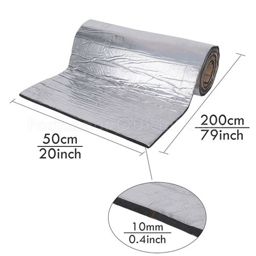 Autocollant En Aluminium Insonorisant Pour Capot De Voiture,Pare-Feu Moteur,Polymères D'isolation Thermique,Insonorisant,Insonorisant,200cm X 50cm - Type Silver 10mm