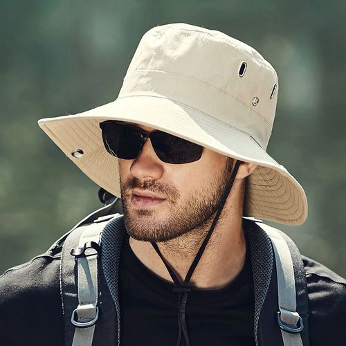 Chapeau D'été E27 Pour Homme,Casquette De Pêche En Plein Air,Pare-Soleil À Grand Bord,Protection Solaire D'équitation Et De Randonnée