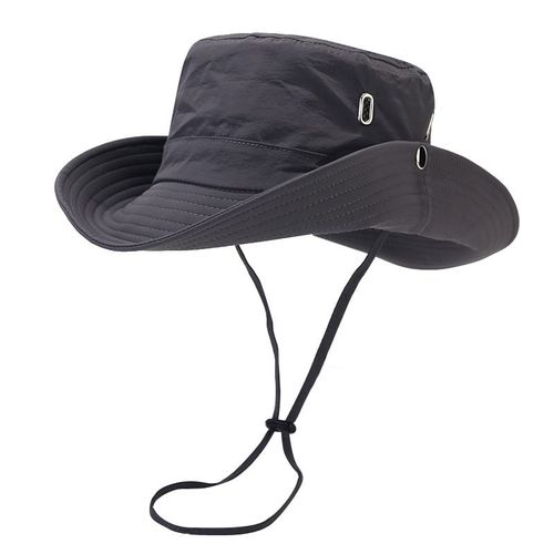 Chapeau D'extérieur Coupe-Vent Pour Homme,Haut Plat À Large Bord,Imprimé Lettre,Sangle Anti-Uv,Évider,Chapeau De Poisson,Vêtements De Sauna,Camping