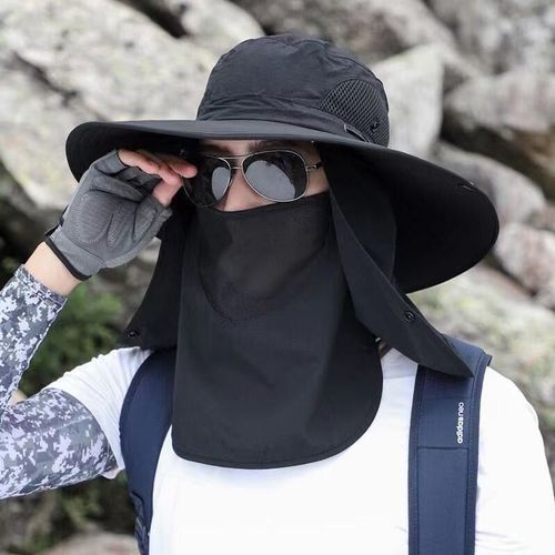Chapeau De Pêche D'été Pour Homme,Grand Châle,Respirant,Protection Solaire,Chapeau D'alpinisme En Plein Air,Pêche,Camping,Randonnée,Loisirs