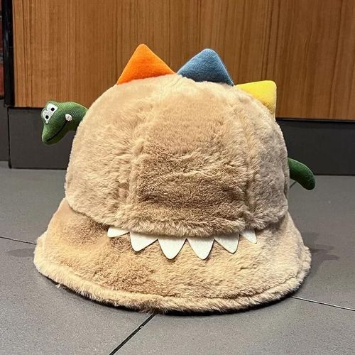 Chapeau De Dinosaure Pour Parent Et Enfant,Casquette Mignonne,Chapeau De Poisson Suffolk,Épais,Chaud,Peluche,Loisirs,Automne Et Hiver,E27