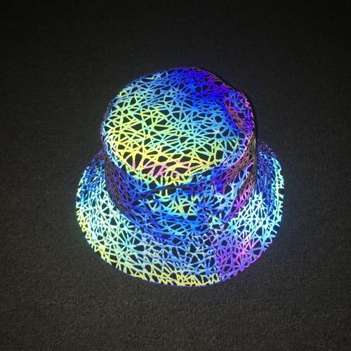Chapeau De Soleil Géométrique Pour Hommes Et Femmes,Seau Coloré Réfléchissant,Nuit,Lumière,Gorras,Punk Rock Hip Hop
